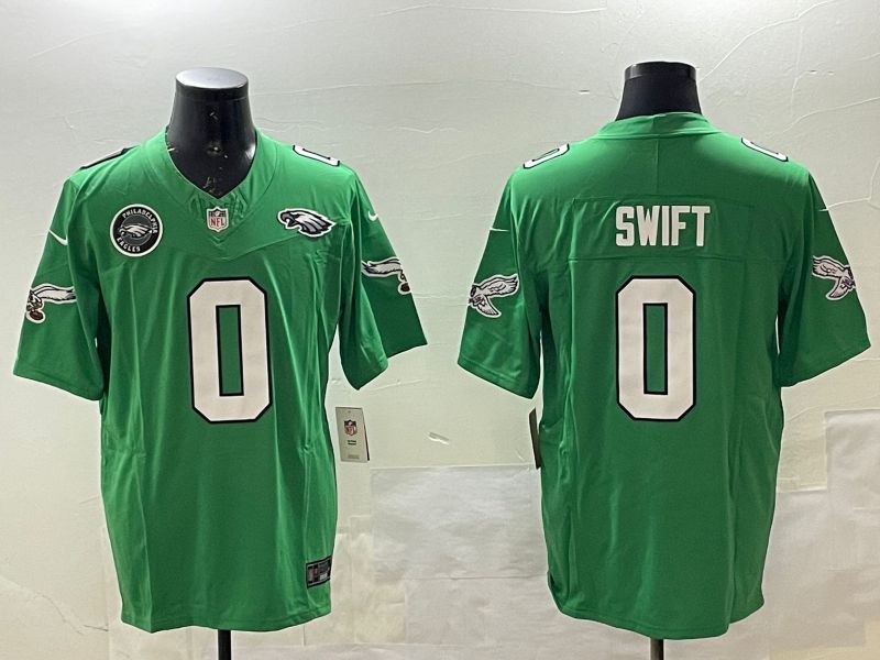 Men Philadelphia Eagles #0 Swift Green three generations 2025 Nike Vapor Limited NFL Jersey style 5